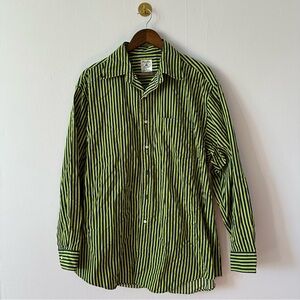 Brooks brothers vintage navy green men’s collared long sleeve cotton size L